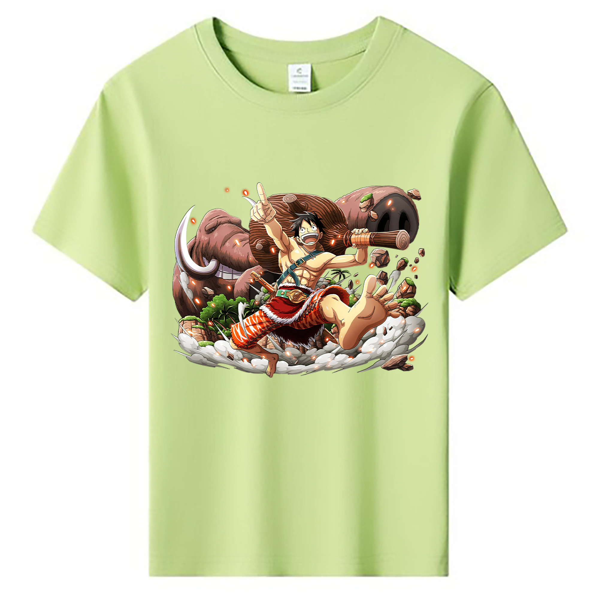 ワンピース モンキー・D・ルフィ ONE PIECE Monkey D. Luffy 綿100％キッズTシャツ（フロントプリント）
